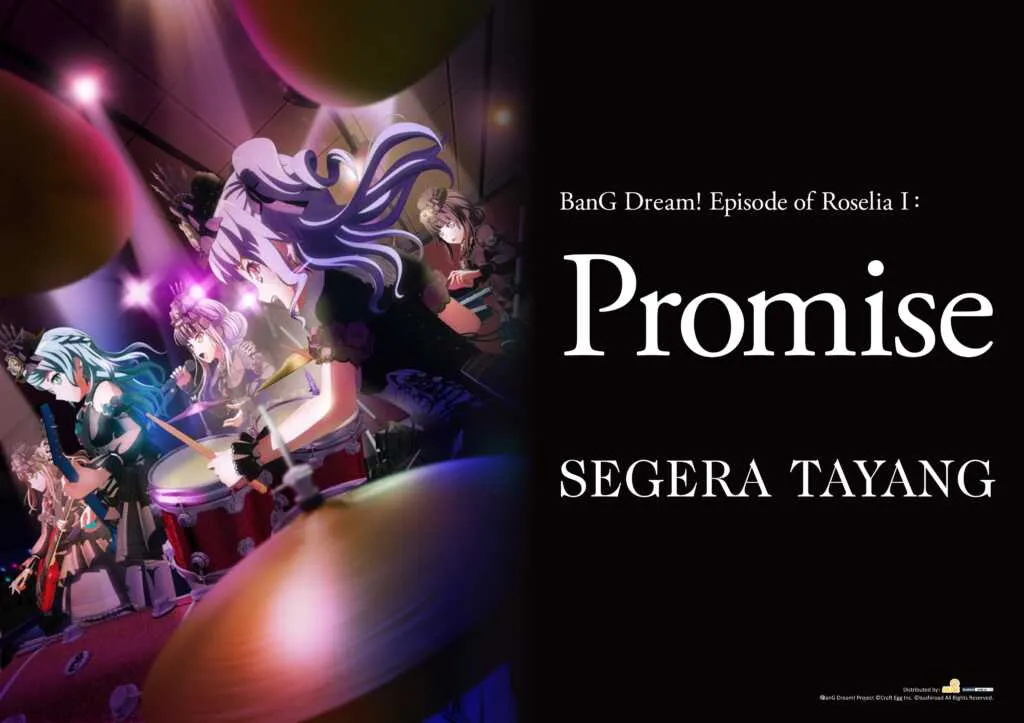 Film anime Bang Dream! Episode of Roselia 1: Promise akan segera tayang di bioskop Indonesia
