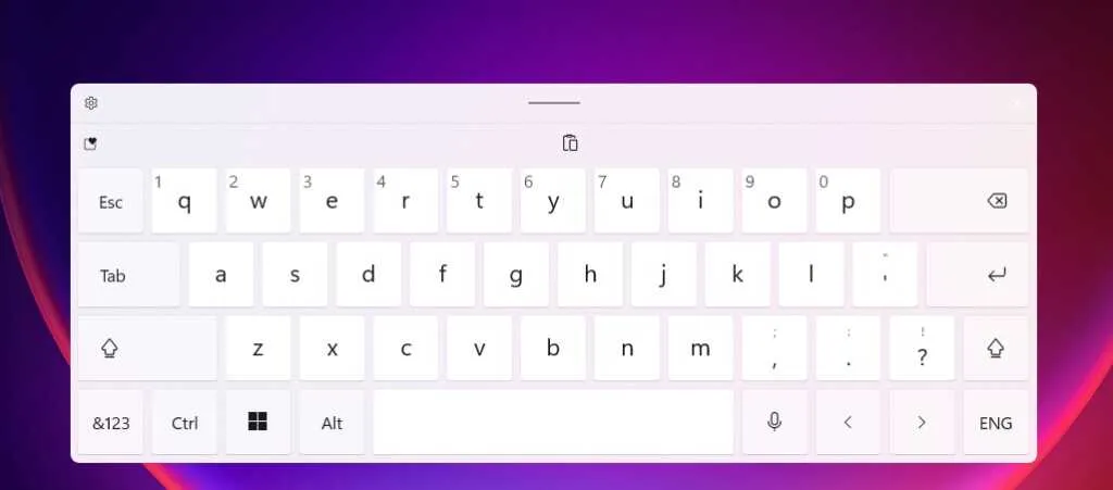 Touch Keyboard undocked