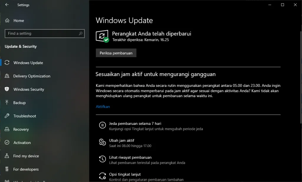 Tidak ada pembaruan Windows hingga 24 Juni 2021