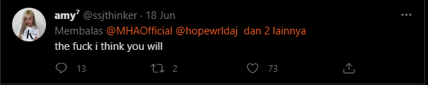 Salah satu komentar Kpopers di akun resmi Boku no Hero