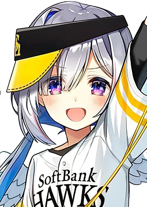Amane Kanata dengan tim bisbol Fukuoka SoftBank Hawks.