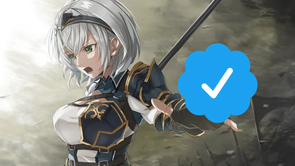 Centang Verifikasi Twitter Shirogane Noel hilang.