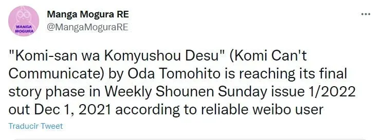 Manga Mogure indikasikan Arc Terakhir Komi-san