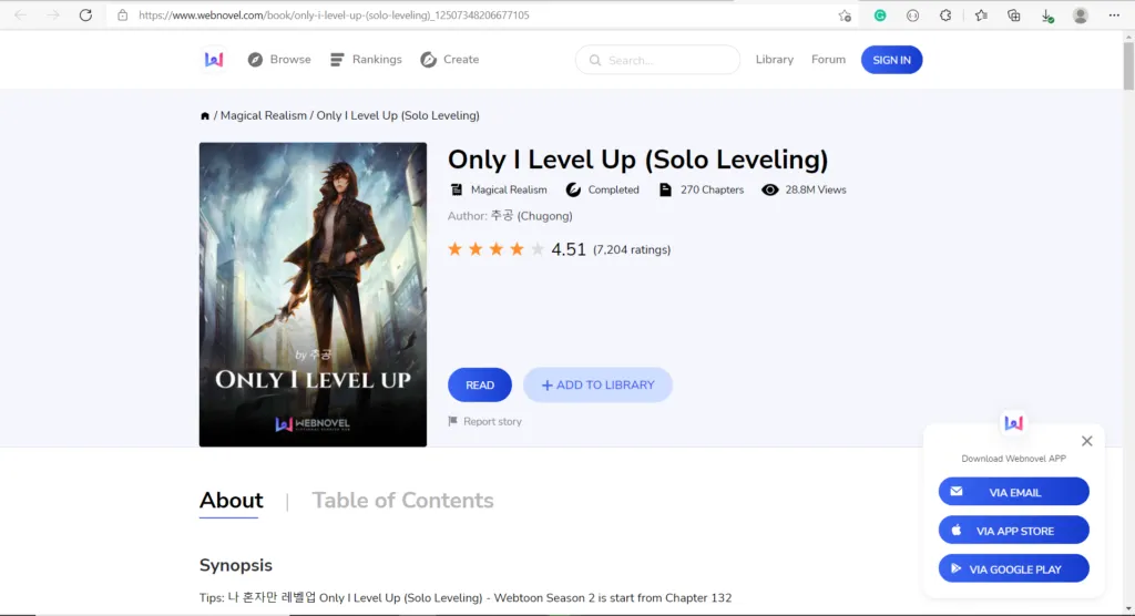 Only I Level Up di Webnovel