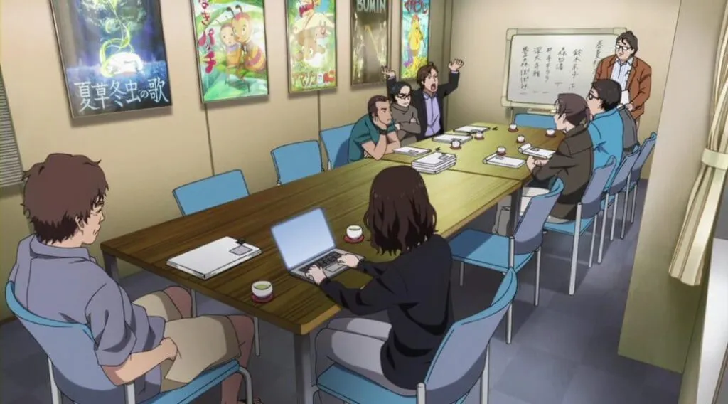 Ilustrasi Komite Produksi dari anime Shirobako