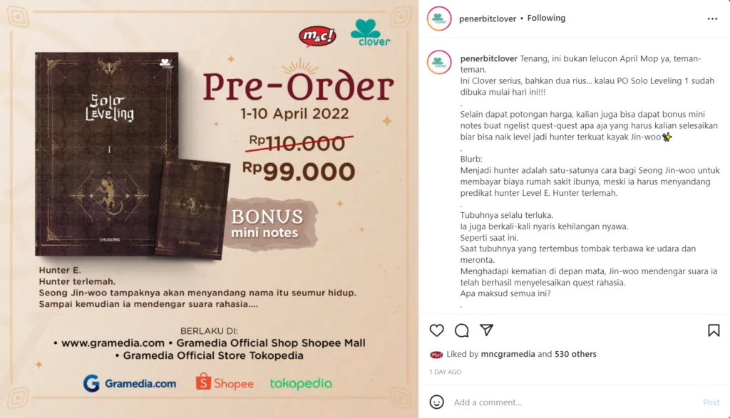 Pre-Order Solo Leveling