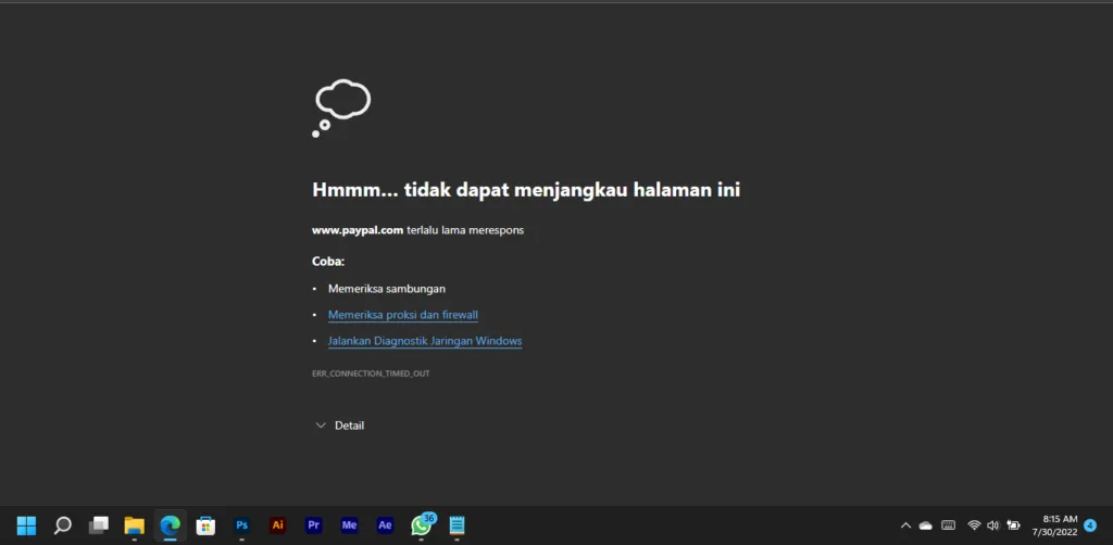 SItus PayPal yang sudah terdaftar ke dalam PSE ikut terblokir perhari ini (30 Juli).