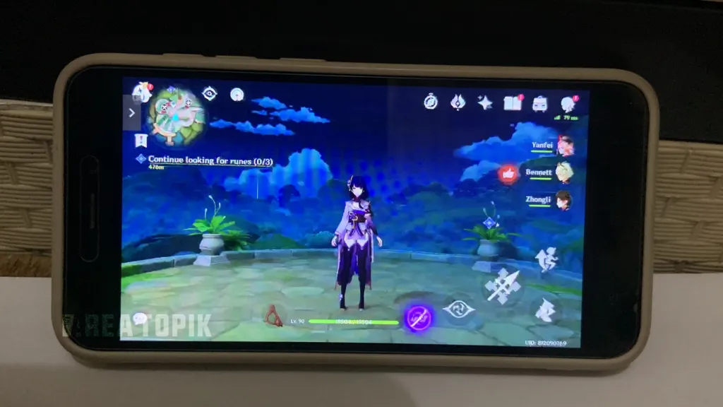 Genshin Impact di Xiaomi Redmi 5A 2/16 Snapdragon 425 menggunakan NVIDIA GeForce Now | Dok. Area Topik