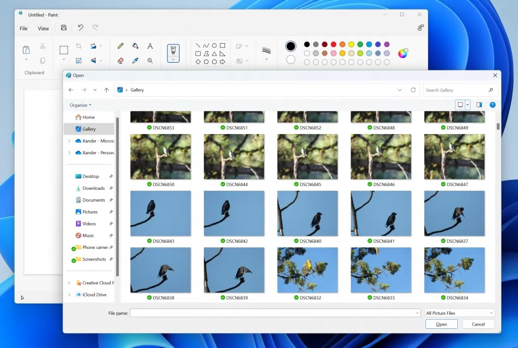 Intergrasi pengambilan file dapat langsung masuk ke panel Galeri di File Explorer | Dok. Microsoft