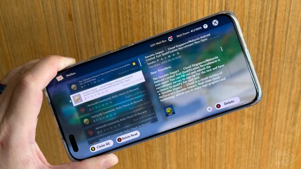 Pesan Genshin Impact Cloud Limited Test untuk wilayah Malaysia dan Singapura | Dok. nextrift.com