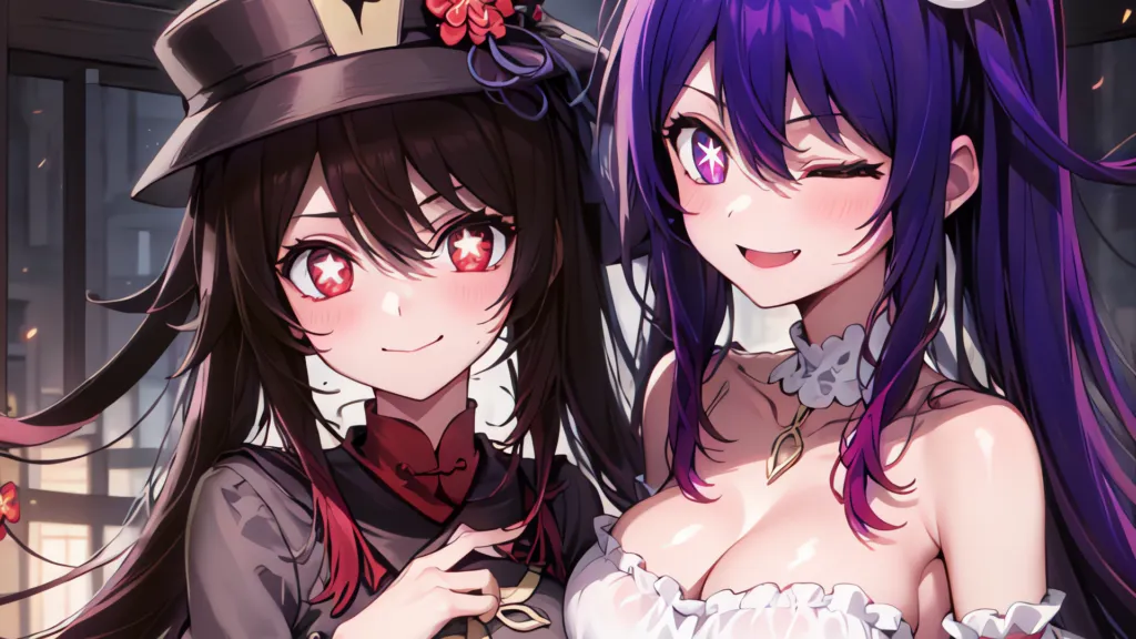 Hu Tao dan Ai Hoshino I CocoAiArt