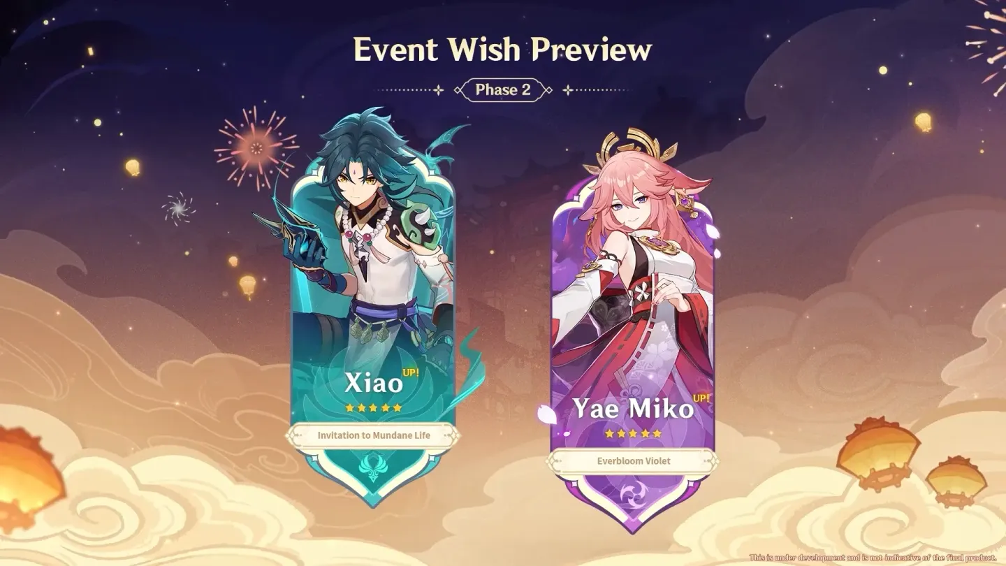 Banner Fase 2 versi 4.4 Xiao dan Yae Miko | Dok. Area Topik