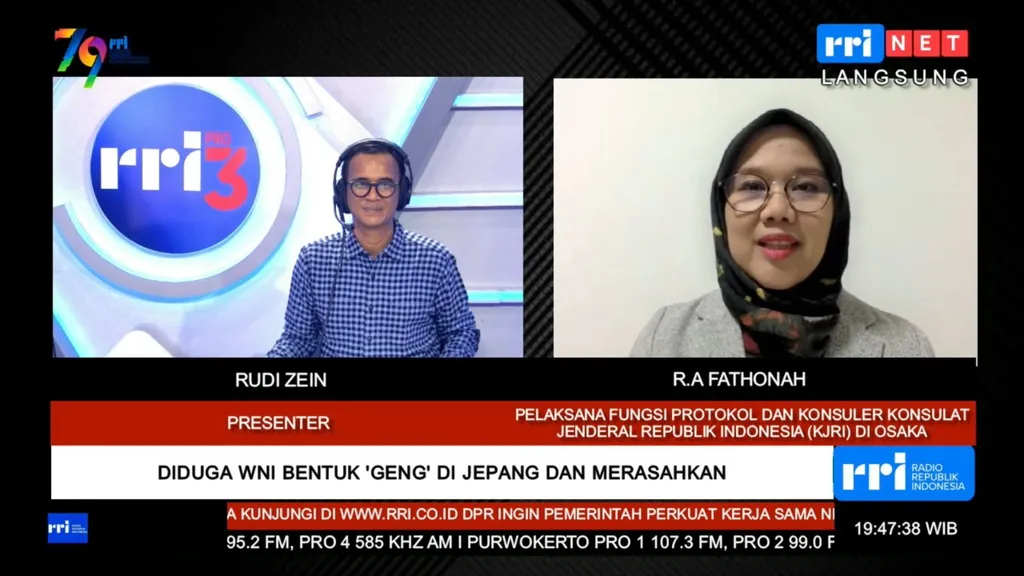 Perwakilan KJRI di Osaka, Jepang, R.A. Fathonah dalam perbincangan bersama Pro3 RRI, Minggu (1/9/2024). | Dok. Foto: RRI Net