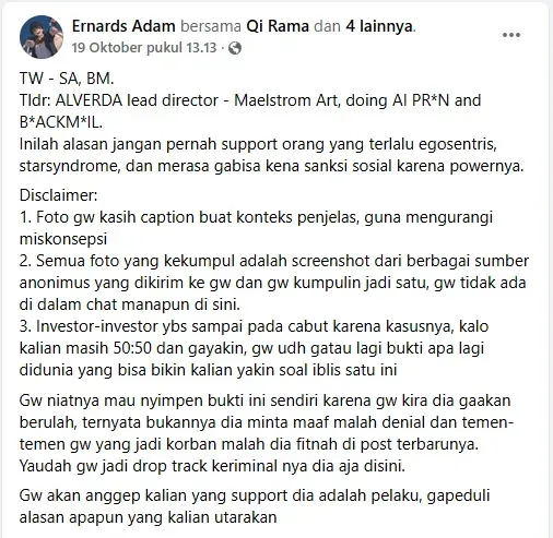 Awal mula kasus kecabulan Maelstrom naik